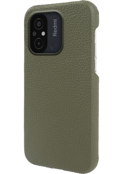 Xiaomi Redmi Için 12C 4g Orijinal Inek Deri Kaplamalı Pc Telefon Kılıfı Litchi Doku Manyetik Kapak Yeşil (Yurt Dışından) fiyatları