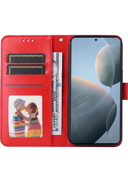 Xiaomi Için Redmi K70E 5g Kasa Cüzdanı Baskılı Pu Deri Telefon Stand Kapak Kırmızısı (Yurt Dışından) fiyatları