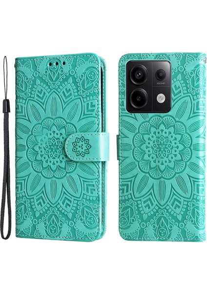Xiaomi Redmi Için Note 13 Pro 5g Cüzdan Kılıfı Deri Deri Telefon Kapağı Stand Yeşili (Yurt Dışından)