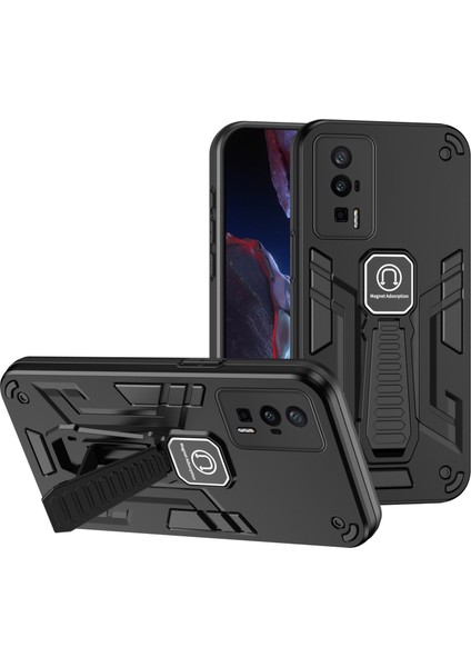 Xiaomi Redmi K60 5G/K60 Pro 5g/poco F5 Pro 5g Telefon Kılıfı Görünmez Kickstand Cover-Black Için (Yurt Dışından)