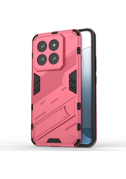 Xiaomi 14 Pro Vaka Şok Geçirmez Koruyucu Telefon Kapağı Kickstand-Rose (Yurt Dışından)