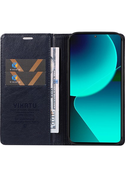 Xiaomi 13T/13T Pro/redmi K60 Ultra Kılıf Pu Deri Litchi Doku Doku Cüzdan Kapak Navy Mavi (Yurt Dışından) fiyatları