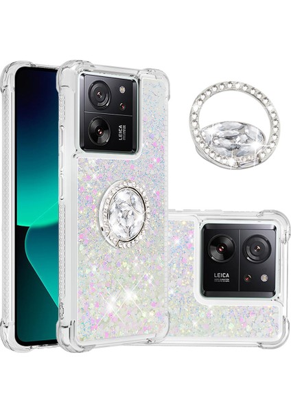 Xiaomi 13T/13T Pro/redmi K60 Ultra Kılıf Sıvı Parıltı Kickstand Telefon Kapak-Lazer/kalpler Için (Yurt Dışından)
