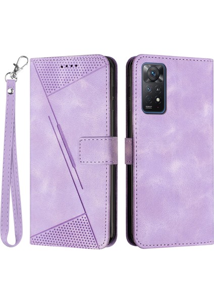 Xiaomi Redmi Için Deri Kılıf Not 12 Pro 4g/note 11 Pro 4g (Mediatek)/note 11 Pro 5g (Qualcomm)/note 11 Pro+ 5g Stand Cüzdan Telefon Kapak-Morası (Yurt Dışından)