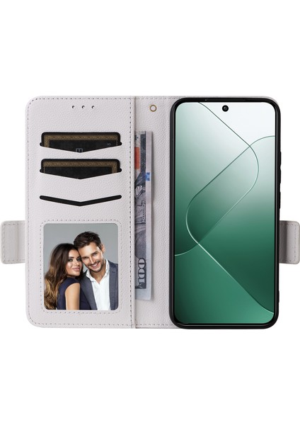 Xiaomi Için 14 Case Litchi Doku Çarpışma Karşıtı Pu Deri Akıllı Telefon Kapağı Strap-White (Yurt Dışından) fiyatları