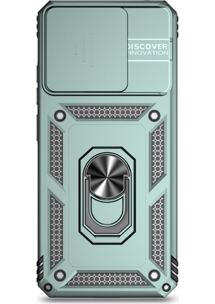 Xiaomi Redmi 12C 4g Kasa Slayt Kamera Kalkanı Döner Kickstand Pc+Tpu Telefon Kapak Yeşil (Yurt Dışından) fiyatları