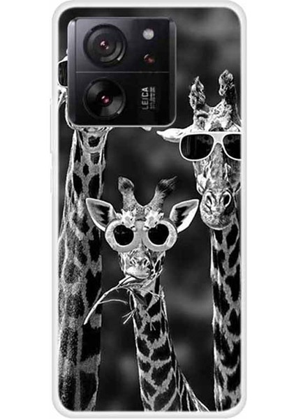 Xiaomi Için Redmi K60 ULTRA/13T/13T Pro Vaka Desen Baskı Yumuşak Tpu Telefon Koruyucu Kapak Sunçulları Zürafalar (Yurt Dışından)