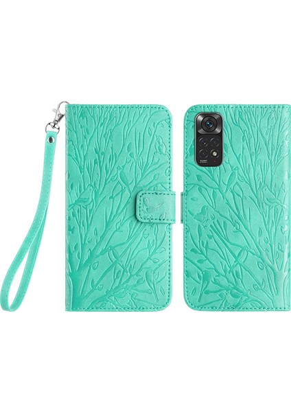 Xiaomi Için Redmi Note 11S 4g Case Pu Pu Tam Koruma Cüzdan Telefon Kapak Yeşil (Yurt Dışından)