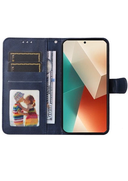 Xiaomi Için Redmi Note 13 5g Case Stand Deri Telefon Kapağı Cüzdan Strap-Mavi (Yurt Dışından) fiyatları