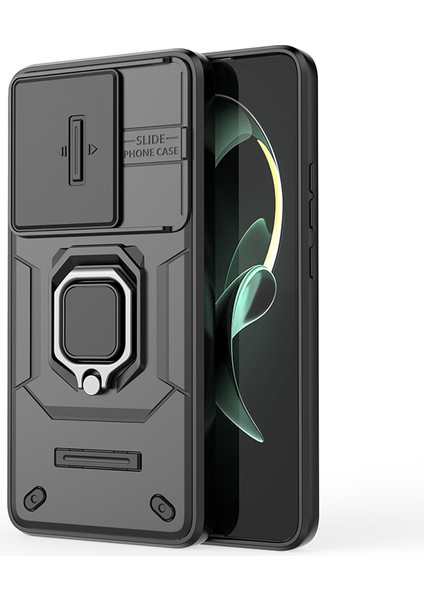 Xiaomi Redmi K60 ULTRA/13T/13T Pro Back Cover Slayt Lens Kapağı Pc+Tpu Kickstand Telefon Kılıfı Black (Yurt Dışından) fiyatları