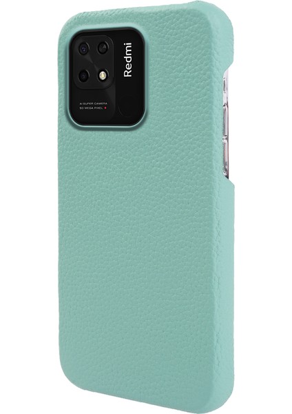 Xiaomi Redmi 10C 4g Orijinal Inek Deri+Pc Arka Kapak Anti-Çizelge Anti-Çizelge Manyetik Telefon Vaka Yeşil (Yurt Dışından)