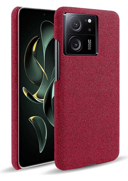 Xiaomi Için Slim Fit Telefon Kabuğu Redmi K60 ULTRA/13T/13T Pro Kumaş+Sabit Pc Koruyucu Telefon Kapağı Kasa Kırmızı (Yurt Dışından)