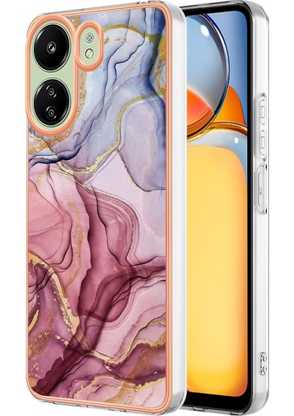 Xiaomi Redmi Için 13C 4g/poco C65 4g Yumuşak Tpu Kılıf Elektrokaplama Kenar-Rose Altın (Yurt Dışından)