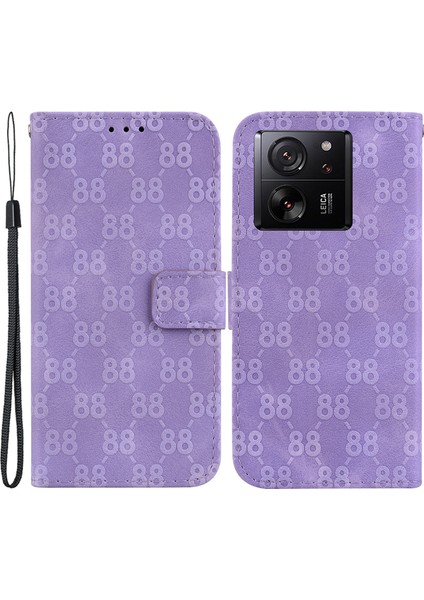 Xiaomi 13T/13T Pro/redmi K60 Ultra Kapak Baskılı Flip Stand Telefon Deri Kılıf Durumu (Yurt Dışından)