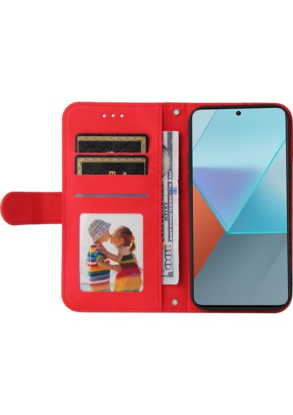 Xiaomi Için Redmi Note 13 Pro 5g Deri Kılıf Strap Telefon Cüzdan Standı Kapak Kırmızısı (Yurt Dışından) fiyatları