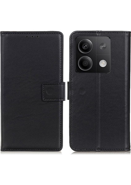 Xiaomi Için Redmi Note 13 5g/13 5g (Çin) Kasa Koşul Ön Anti-Cratch Deri Derili Damla Geçirmez Cep Telefonu Kapağı Cüzdan-Black (Yurt Dışından)