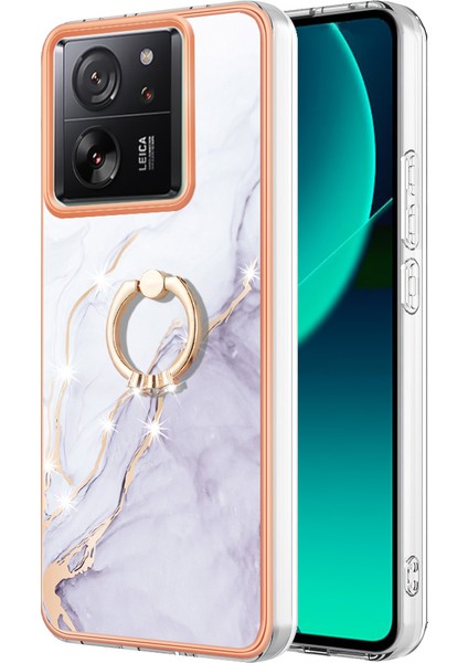 Xiaomi 13T/13T Pro/redmi K60 Ultra Tpu Telefon Kılıfı Dönme Halkası Koruyucu Kapak-Beyaz 006 (Yurt Dışından)
