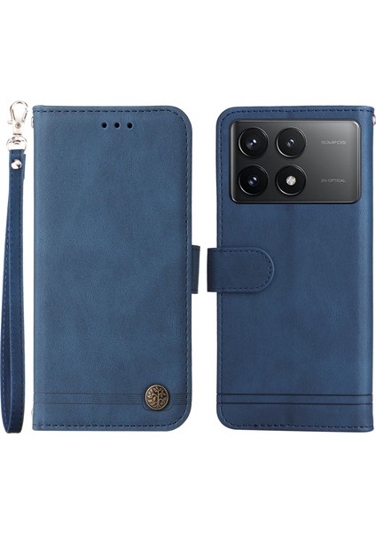 Xiaomi Için Redmi K70E 5g Case Cilt Touch Hisset Cüzdan Deri Kapak Telefon Kabuk Mavisi (Yurt Dışından)