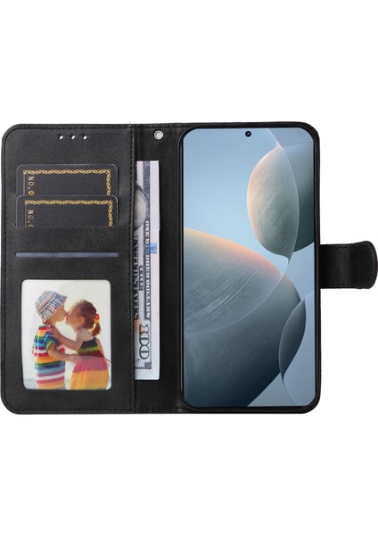 Xiaomi Için Redmi K70 Pro 5G/K70 5g Case Deri Kapak Cüzdan Stand Telefon Kabuğu Strap-Black (Yurt Dışından)