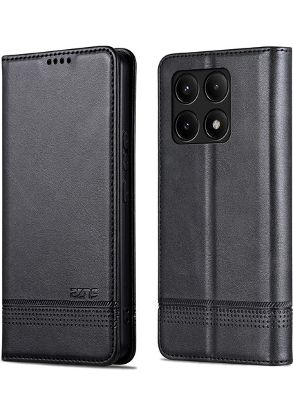 Xiaomi Redmi Için K70E 5g/poco X6 Pro 5g Cüzdan Kılıf Telefon Deri Kapağı Stand-Black (Yurt Dışından)