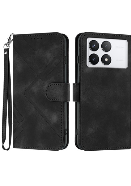 Xiaomi Için Redmi K70 5G/K70 Pro 5g Cüzdan Kılıfı Baskılı Geometrik Pu Deri Telefon Kapak Black (Yurt Dışından)