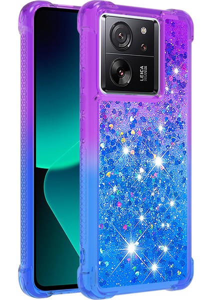 Xiaomi 13T/13T Pro/redmi K60 Ultra Case Bling Akan Gradyan Telefon Kapağı Morası+Gökyüzü Mavisi (Yurt Dışından)