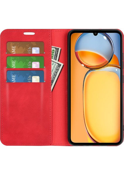 Xiaomi Redmi Için 13C 4g/poco C65 4g Kasa Deri Manyetik Cilt Touch Akıllı Telefon Kapak-Kırmızı (Yurt Dışından) fiyatları