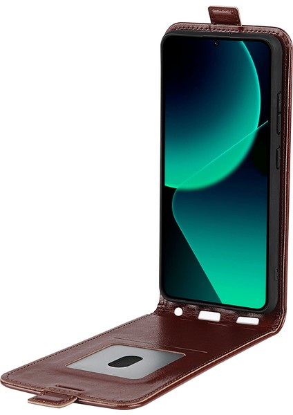 Xiaomi 13T/13T Pro/redmi K60 Ultra Dikey Flip Kart Tutucu Telefon Kabuğu Çılgın At Doku Kapağı Deri Kılıf Kişisi (Yurt Dışından) fiyatları