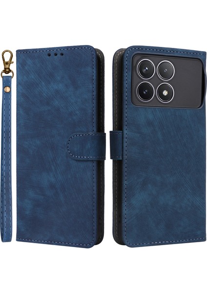 Xiaomi Redmi K70 5G/K70 Pro 5g Deri Kılıf Strap Rfıd Engelleyen Telefon Cüzdan Mavisi (Yurt Dışından)