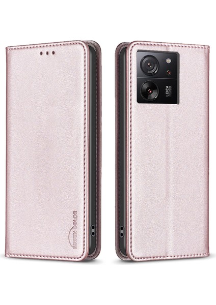 Xiaomi 13T/13T Pro/redmi K60 Ultra Kılıf Pu Deri Kart Yuvaları Telefon Kapağı Kabuk Rose Altın (Yurt Dışından)