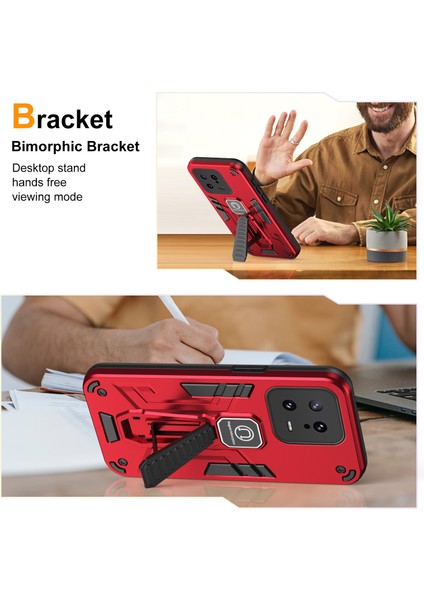 Xiaomi Için 13 Telefon Kasası Manyetik Araba Montajı ile Geri Kapak Kırmızısı (Yurt Dışından) fiyatları