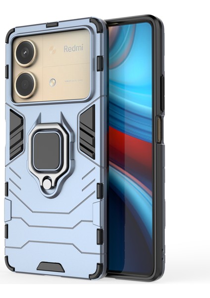 Xiaomi Redmi Için Note 13R Pro 5g Case Pc + Tpu Telefon Kapak Yüzüğü Kickstand-Mavi (Yurt Dışından)