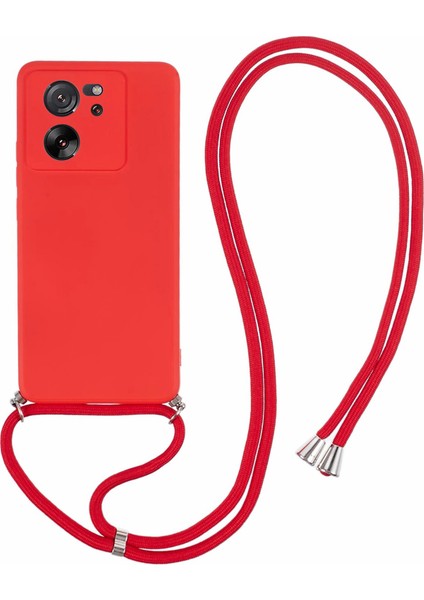 Xiaomi 13T/13T Pro/redmi K60 Ultra Kılıf Yumuşak Fiber Astar Long Lanyard-Red ile Katpu Kapak (Yurt Dışından)