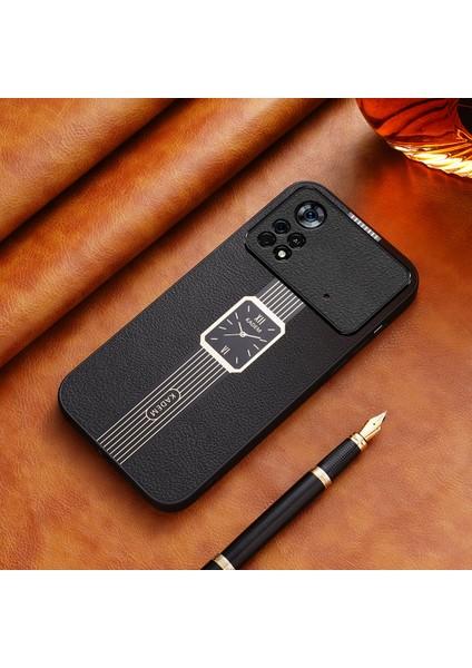 Xiaomi Poco X4 Pro 5g Kılıfı Elektraplama Izleme Deseni Deri Kaplamalı Tpu+Akrilik Kapak Black (Yurt Dışından) fiyatları
