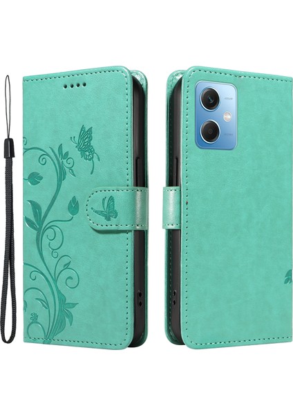 Xiaomi Redmi Için Note 12 5g (Çin)/(Hindistan)/(Global)/poco X5 5g Case Butterfly Çiçeği Baskılı Telefon Kapak Yeşili (Yurt Dışından)