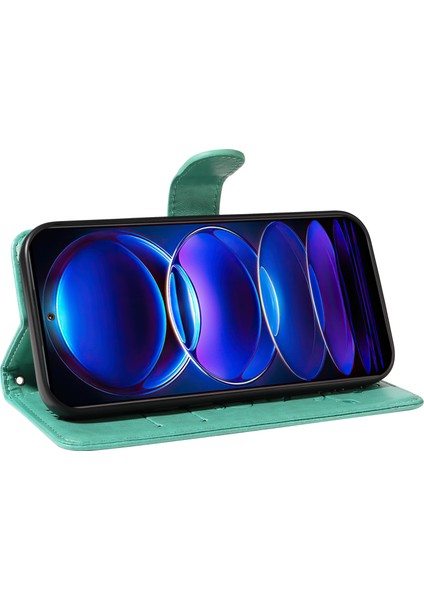 Xiaomi Redmi Için Note 12 5g (Çin)/(Hindistan)/(Global)/poco X5 5g Case Butterfly Çiçeği Baskılı Telefon Kapak Yeşili (Yurt Dışından)