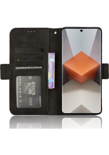 Xiaomi Redmi Için Note 13 Pro+ Çizgi Anti-Cratch Telefon Kabuğu Deri Kılıf Cüzdan Stand Telefon Kapak Black (Yurt Dışından) fiyatları