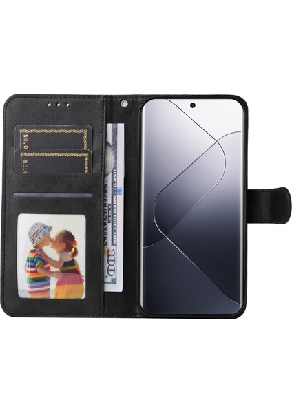 Xiaomi 14 Pro Case Shockproof Pu Deri Telefon Kapağı Buzağı Doku-Black (Yurt Dışından) fiyatları