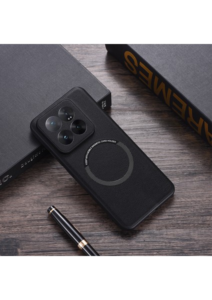 Xiaomi 14 Pro Case Pu Deri+Tpu Manyetik Telefon Kapağı Magsafe-Black ile Uyumlu (Yurt Dışından) fiyatları
