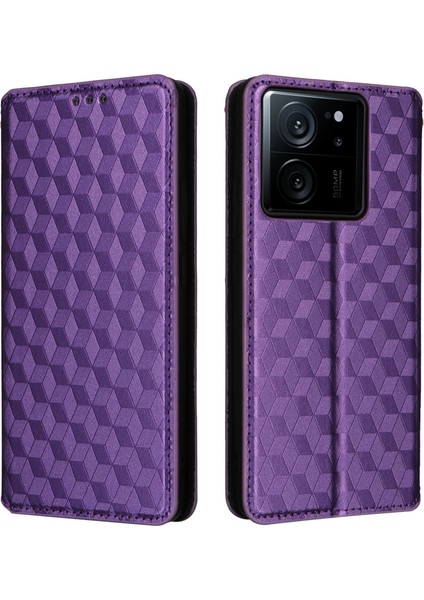 Xiaomi 13T/13T Pro/redmi K60 Ultra, Rhombus Baskılı Cüzdan Telefon Kılıfı Kabuk-Doğru (Yurt Dışından)
