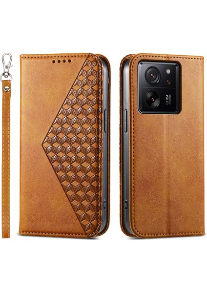 Xiaomi 13T/13T Pro/redmi K60 Ultra Deri Kılıf Cüzdanı Stand Koruyucu Telefon Kapağına Sarı (Yurt Dışından)