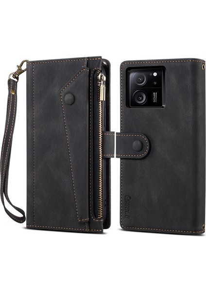 Xiaomi Redmi K60 ULTRA/13T/13T Pro Case Deri Telefon Kapağı Cüzdan Black (Yurt Dışından)