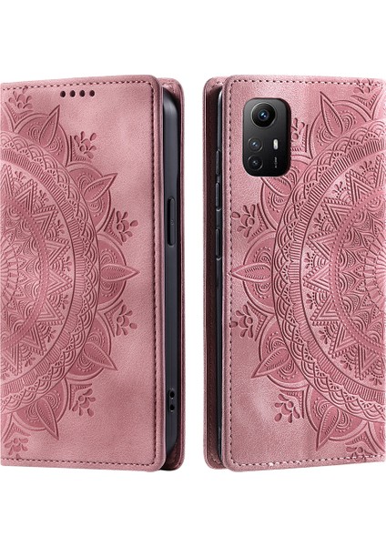 Xiaomi Için Redmi Note 12S 4g Telefon Kılıfı Baskılı Manyetik Otomatik Kapanış Deri Kapak Cüzdan Golü Altın (Yurt Dışından)