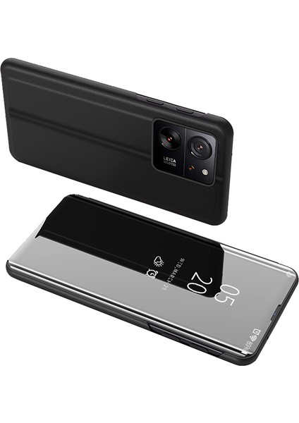 Xiaomi 13T/13T Pro/redmi K60 Ultra Kılıf View Pencere Standı Deri Telefon Kapak Black (Yurt Dışından)