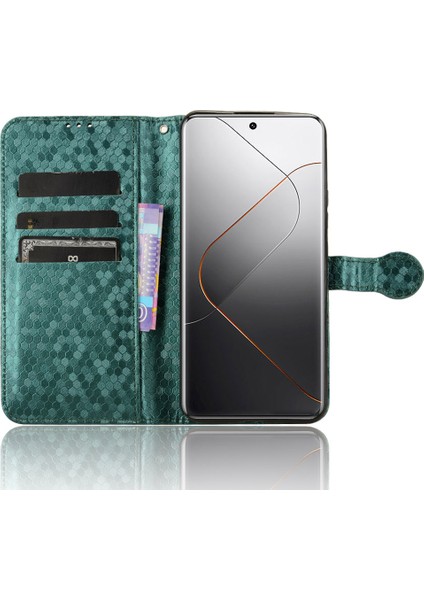 Xiaomi 14 Pro Case Için Çizilmeye Dayanıklı Pu Deri Stant Telefon Kabuğu, Kayış Yeşili ile (Yurt Dışından) fiyatları
