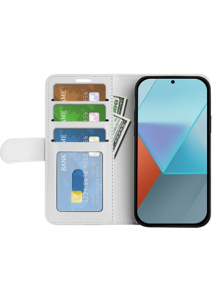 Xiaomi Redmi Için Note 13 Pro 5g Kasa Bump Dövüşü Pu Deri Telefon Kapak-Beyaz (Yurt Dışından)