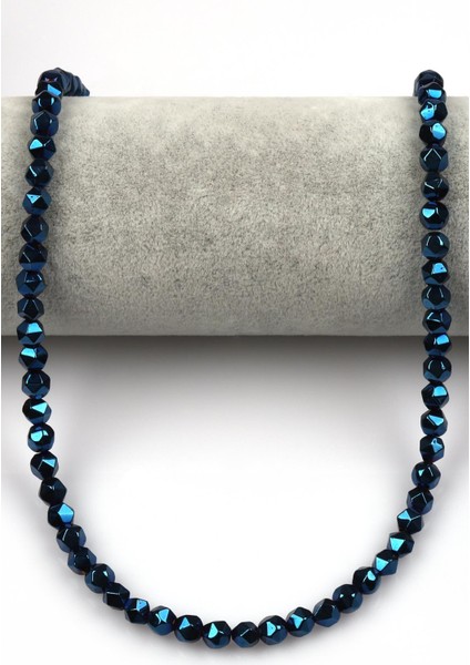 Lacivert Renkli Hematit Dizi 5 x 6 mm Burgulu Kesim fiyatları