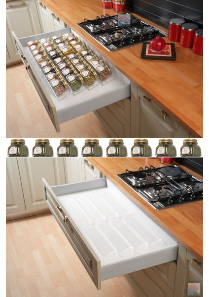 8 Adet Baharatlık Cam Kavanoz Gold Kapaklı 300 cc Paşabahçe Home Made Luxury(Stantları Hariçtir)