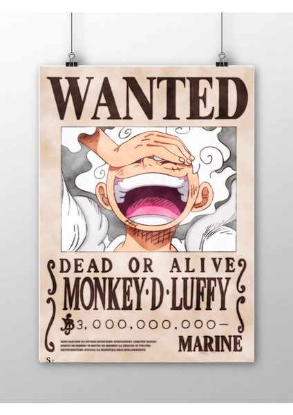 One Piece Luffy Gear 5 Wanted Anime Dizi Film Posteri