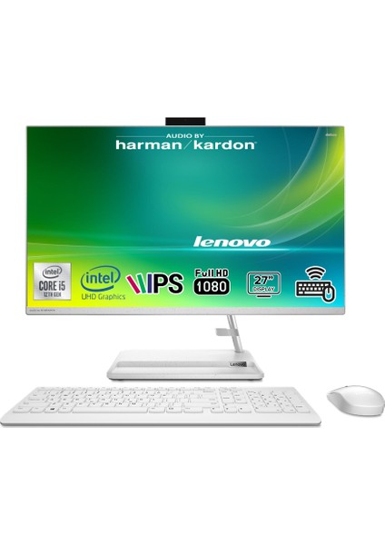 Ideacentre Aıo 3 27IAP7 Intel Core I5-12450H 8gb 1tb SSD Intel UHD Graphics 27 Fhd IPS Freedos Beyaz F0GJ00XUTR Kablosuz Klavye+Mouse All In One Bilgisayar